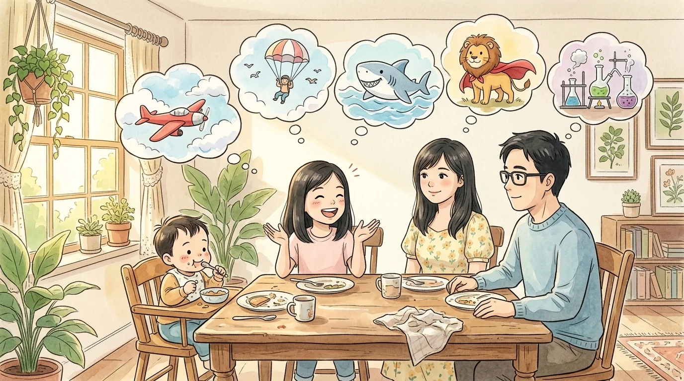 Sharks, Parachutes, and Secret Labs: A Lunchtime Family Story Game